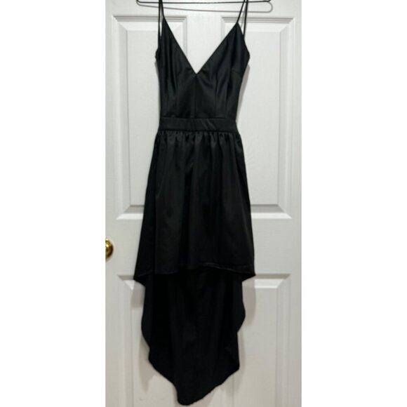 Vintage Havana Size Small Black Backless Spaghetti Strap  High Low Formal Exotic - Picture 1 of 10